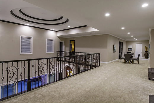 Upstairs staircase in a new Massachusetts home